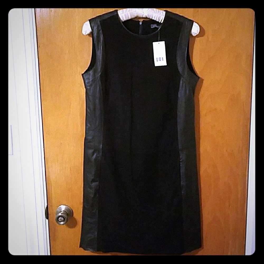 FLASH SALE! Vince Leather Framed Suede Dress